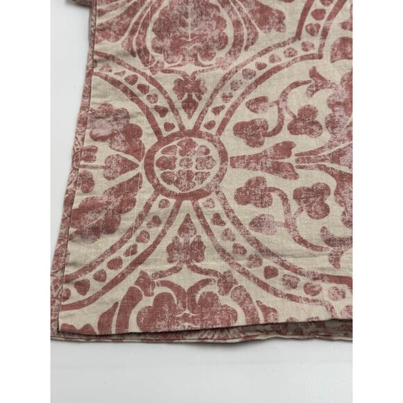 Envogue Luxury Linen Blend Soft Washed King Size Sham Paisly Rose Print - Pair - Picture 1 of 8